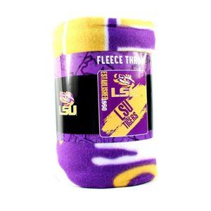 LSU TIGERS LOUISIANA STATE UNIV TEAM BLANKET FLEECE SOFT THROW NCAA LICENSED